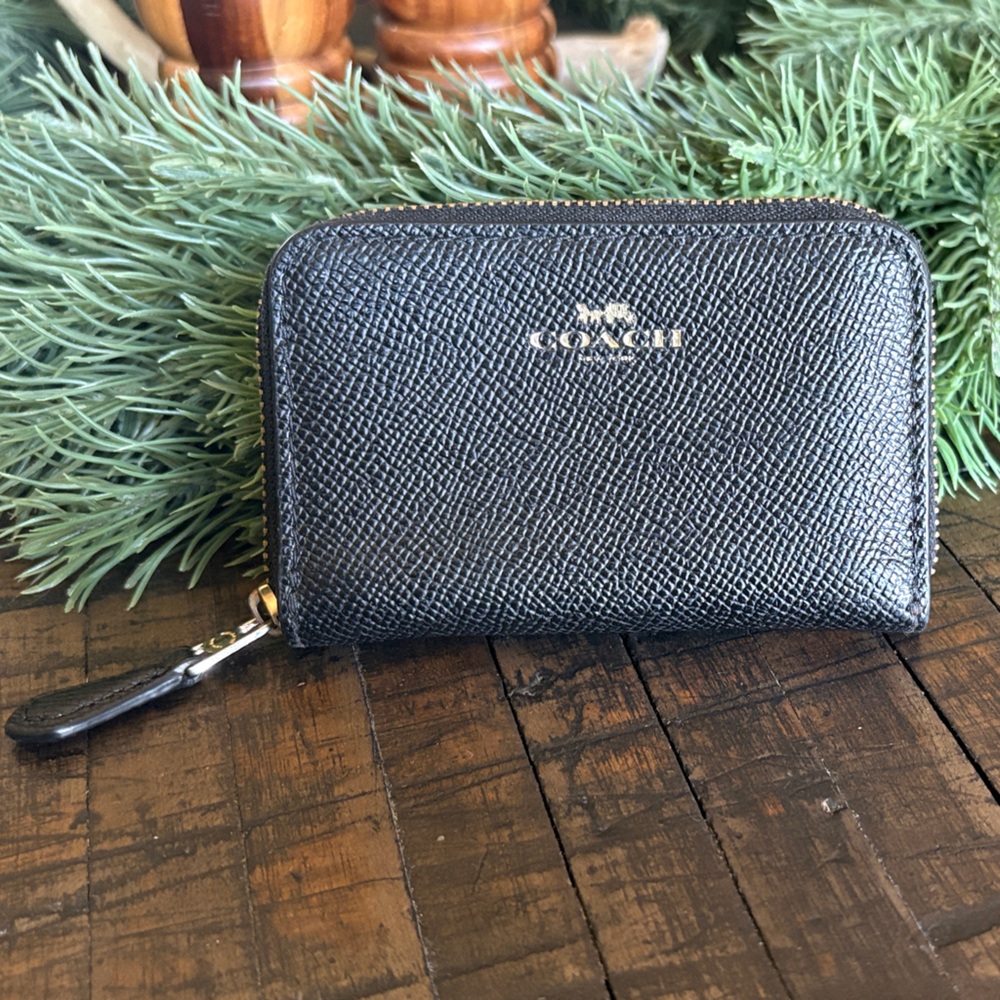 Coach Black Textured Leather Wallet
